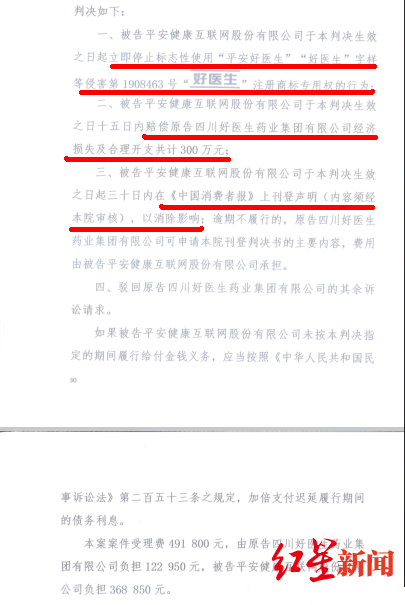 红星资本局| 商标侵权，登报道歉赔了300万  平安健康：图文商标还会继续用